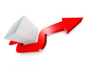 conceptual 3d rendered image of arrow