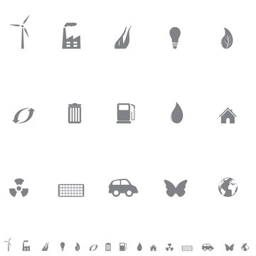 Environmental symbols icon set