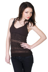 Fototapeta premium studio portrait of a beautiful natural girl