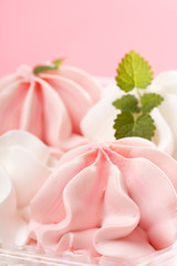 Strawberry and vanilla ice cream.