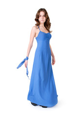 Studio portrait of a sweet girl isolated on white background