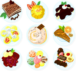 Set of sweets and dessert