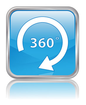 360 DEGREE square web button (vector view panorama)