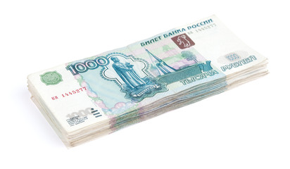 Obraz na płótnie Canvas Pala Rubel banknotów