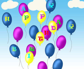 Obraz na płótnie Canvas Happy birthday balloons