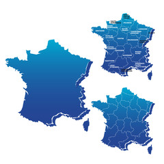Carte des régions de France en vectoriel