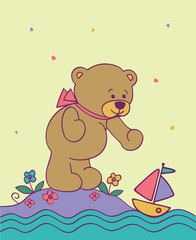 Obraz na płótnie Canvas Background with teddy bear
