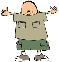 Boy Holding His Arms Out