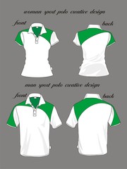 woman and man sport polo shirt vector desing