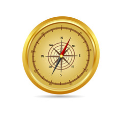 vector illustration of a gold compass