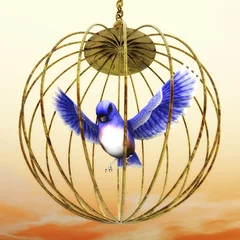 Photo sur Plexiglas Oiseaux en cages Cage dorée