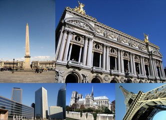 Paris, Opéra, Tour Eiffel et Notre Dame