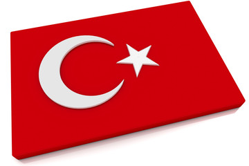 Obraz premium 3D Turkey Flag Button