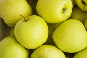 background from green apples by CU