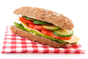 Healthy whole meal sandwich