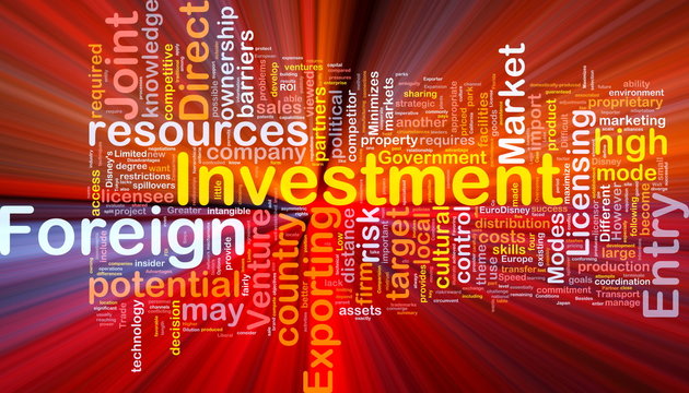 Foreign Investment Background Concept Glowing