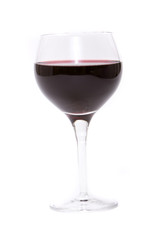 Red wine in wineglass