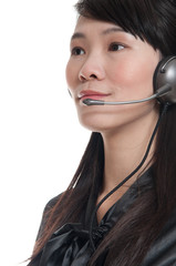 Business woman on a white background