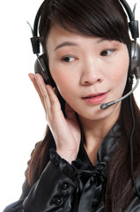 Business woman on a white background