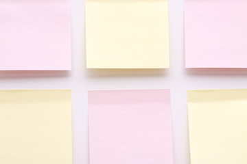 Yellow and pink post it notes