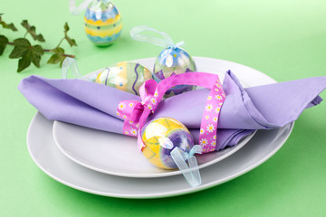 Easter theme table setting