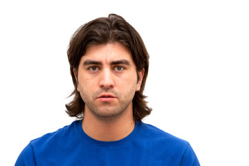 Serious calm looking man thinking