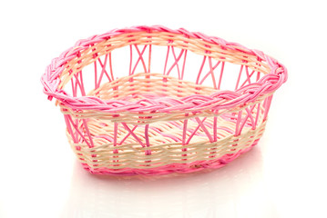 Fototapeta na wymiar Valentines day - Pink woven basket