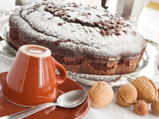 Chocolate Cake with nuts.