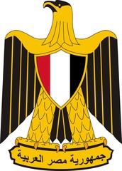Egyptian coat of arms isolated over white