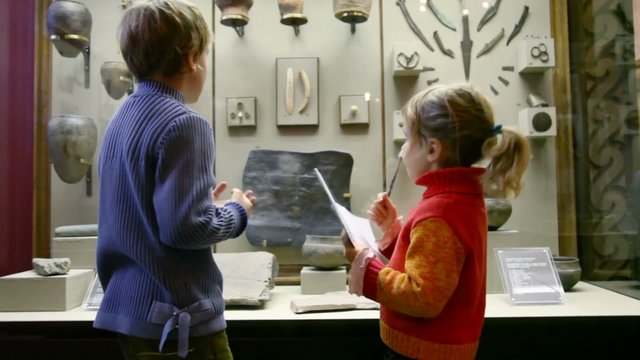 boy and little girl in museum of history