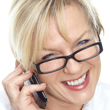 young business woman is usig a cellphone