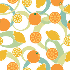 orange and lemon pattern seamless