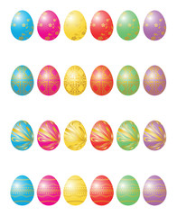 Twenty four Easter eggs
