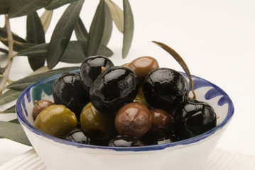 Spanish cuisine. Assorted olives.