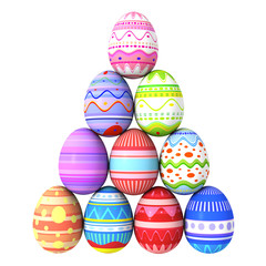 Colorful easter eggs pyramid