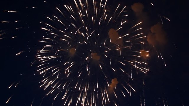 Night sky in fireworks flashes