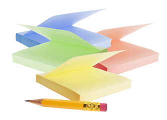 Post It Note Pads and Pencil