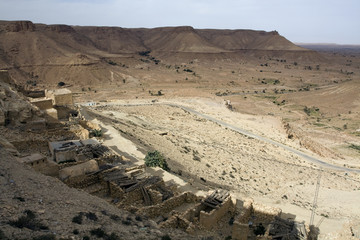 Plaine du désert en Tunisie