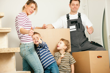 Family moving in their new house