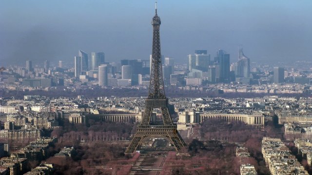 View on city with Tour Eiffel on center. Paris, France