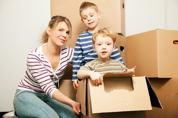 Family moving in their new house