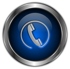 icones boutons téléphone bleu