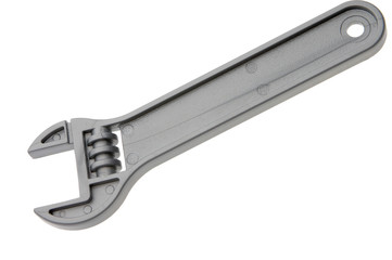 plastic toy adjustable spanner isolated o n white