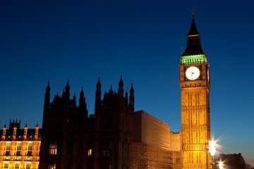 Fototapeta na wymiar Night shot of the Big Ben in London