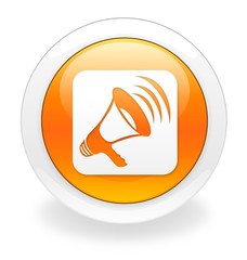 Orange announcement icon/button