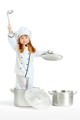 Girl playing cooking chef