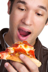 Man Eating Pizza