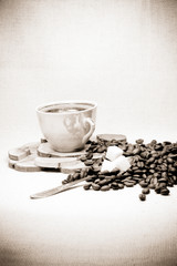 sugar and coffee beans