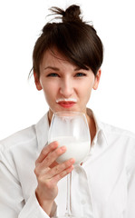 cat girl with milk mustache