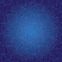 Abstract Indian style blue seamless pattern wallpaper